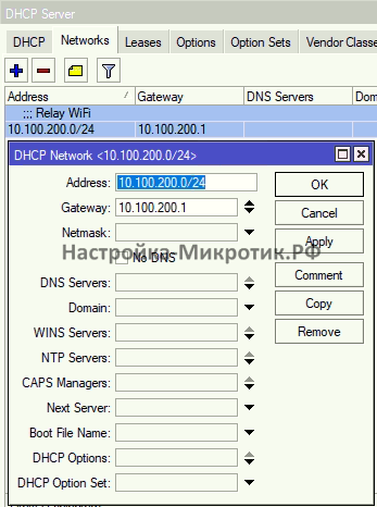 DHCP Server Networks