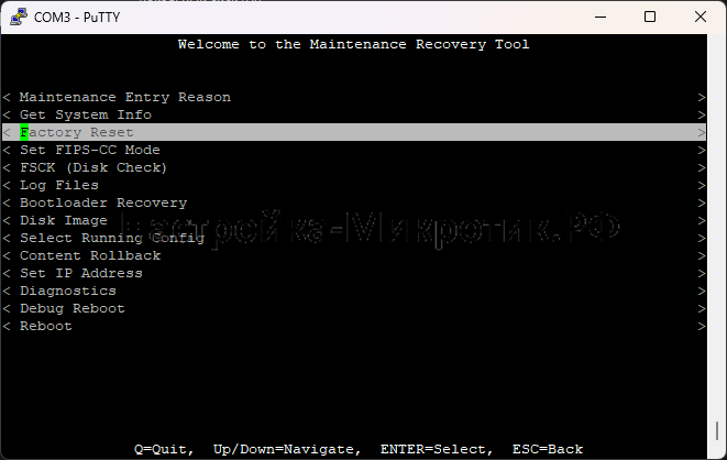 Palo Alto быстрый старт 3 Выбираем Factory Reset