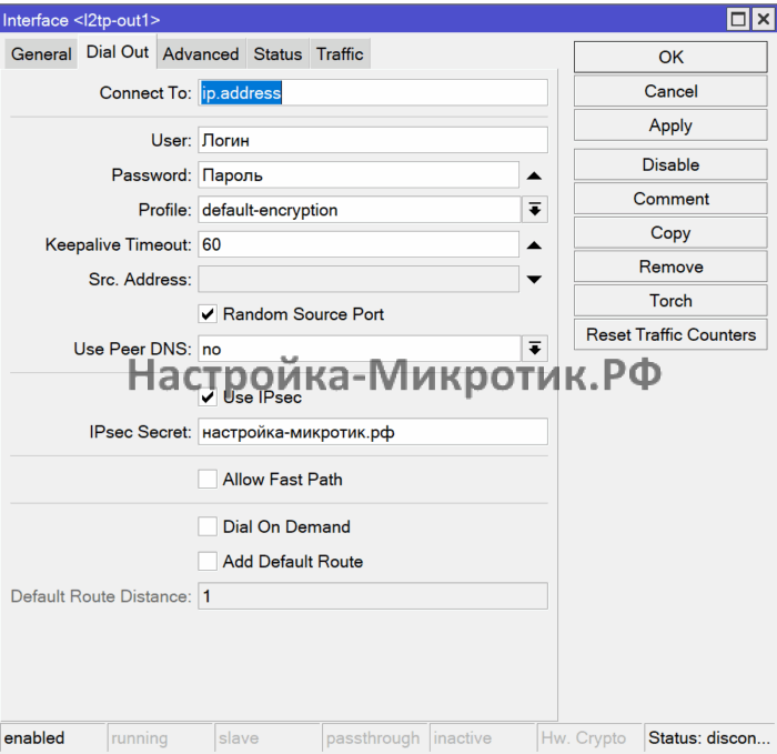 Random Source Port на L2TP включен