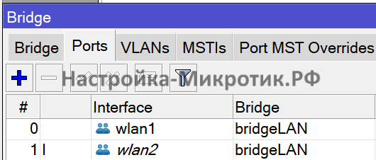 Повторитель WiFi Repeater 6 Оба wlan интерфейса добавляются в bridge