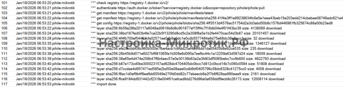 Container > LogВидим успешную установку