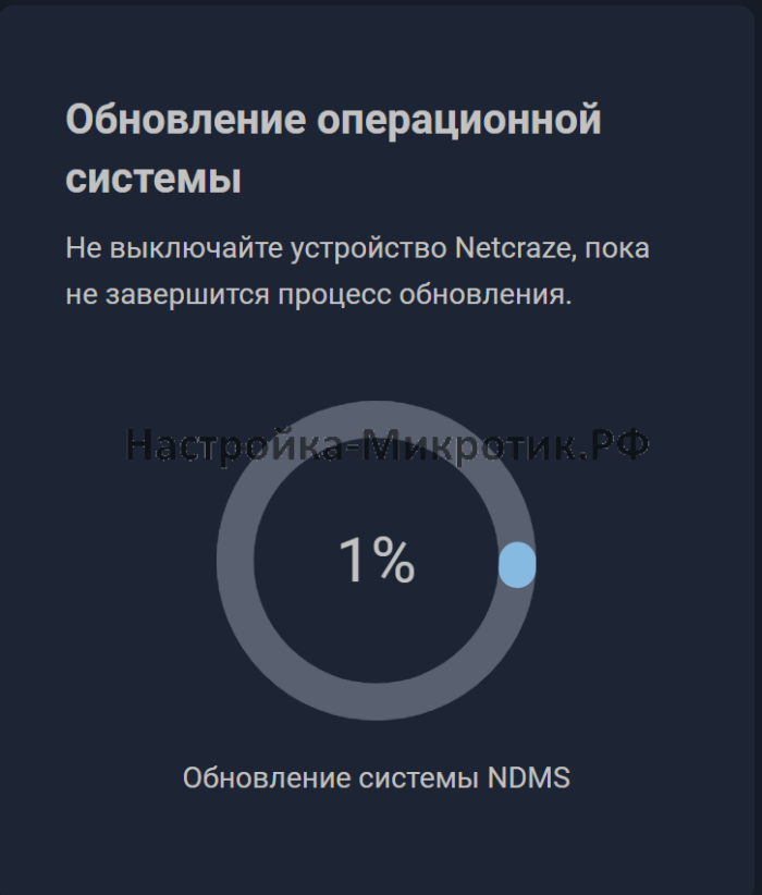 WiFi система Keenetic Netcraze 4 Процесс обновления NDMS