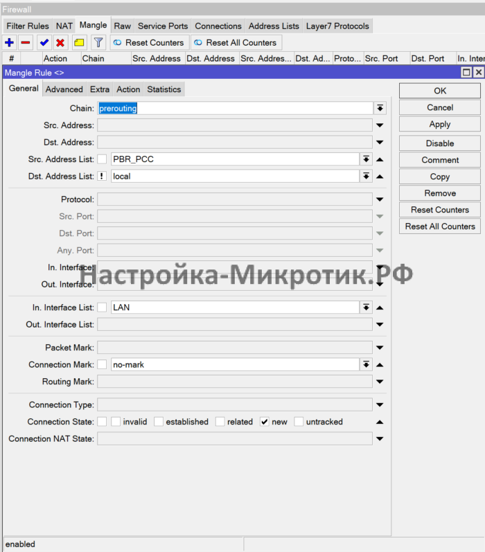 Ловим новый не маркированный трафик из LAN интерфейс листа и PBR_PCC адрес листа